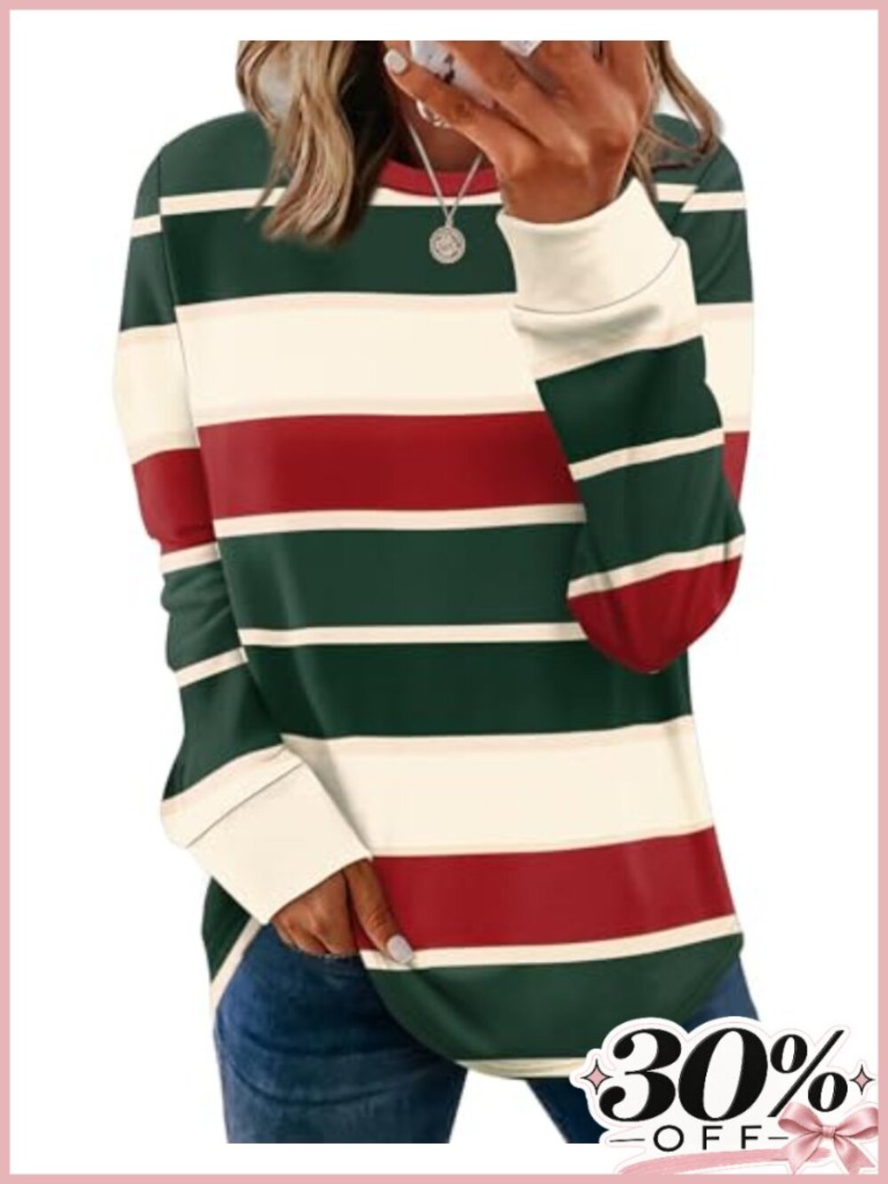 Women's Curved Hem Crewneck Long Sleeve Sweatshirt Lightweight Tunic Top